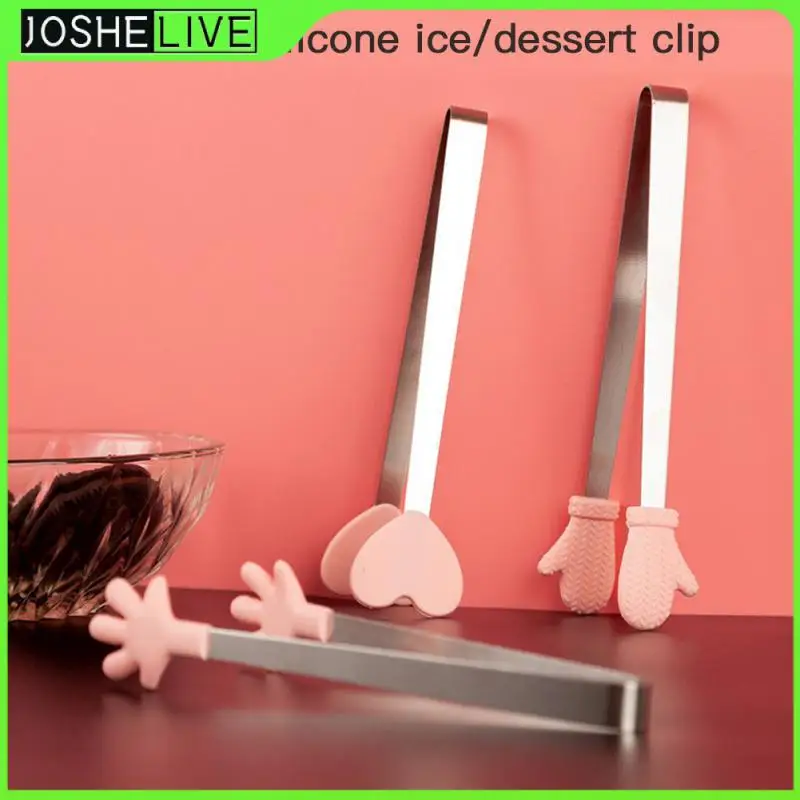 

Десертный зажим, Креативные кухонные щипцы из нержавеющей стали для приготовления салата, хлеба, сервировки чайных пакетиков, нескользящий Силиконовый Мини-зажим для еды