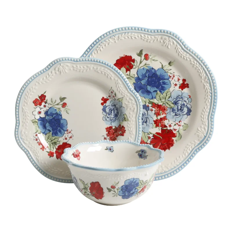 

The Pioneer Woman Classic Charm Dinnerware Set, 12-Piece Set