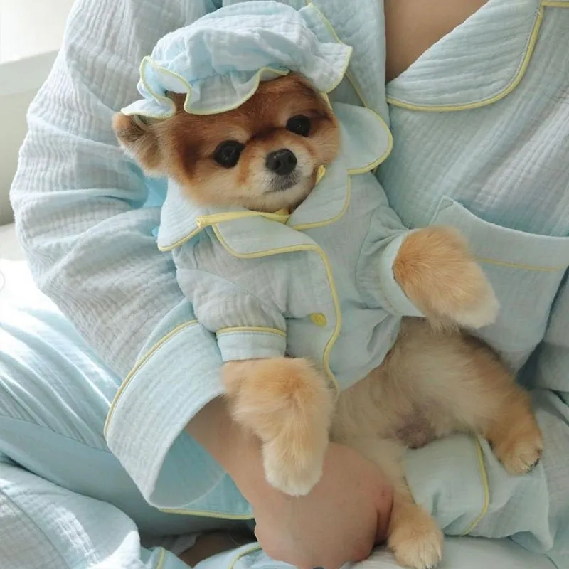 Новые пижамы для домашних питомцев маска глаз одежда собак милая хлопковая