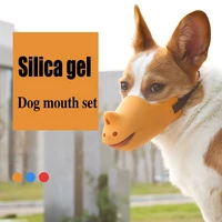 new product rhino shape adjustable pure silicone dog bite and barking muzzle suitable for poodle teddy husky and other dogs
