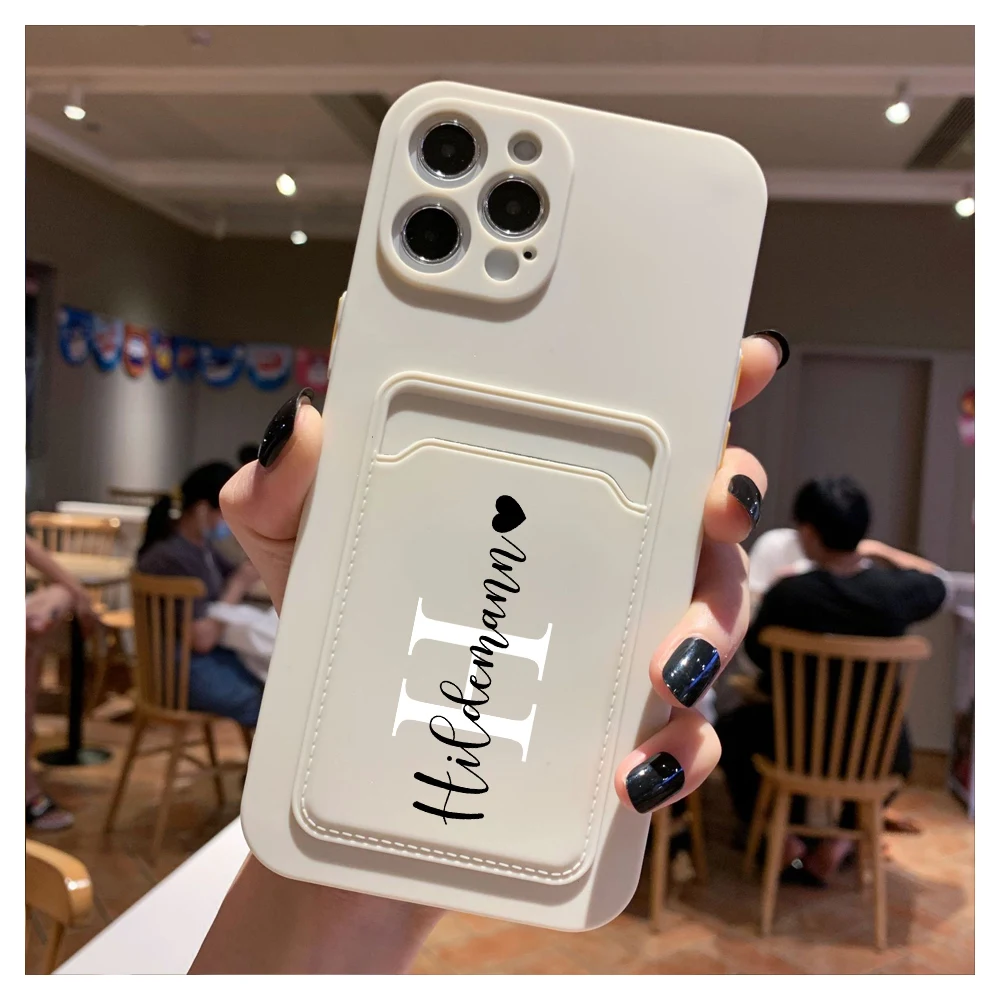 Мягкий силиконовый чехол-бумажник с пользовательским названием для iPhone 11 12 13 Pro Max