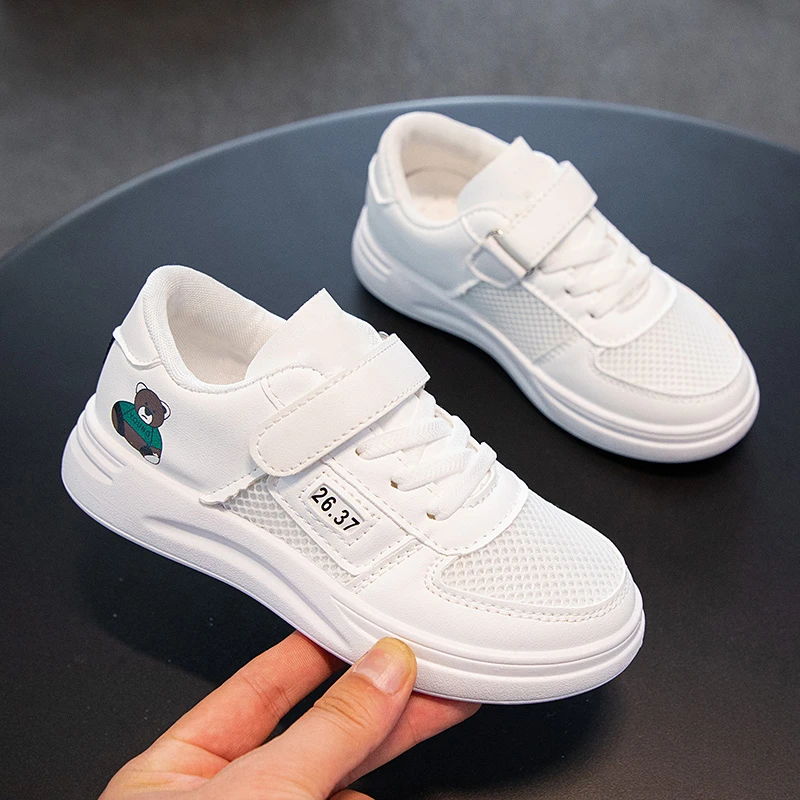 

Pretty Little Girls Shoes Frozen Elsa Anna Princess Kids Sneakers White Casual Shoes Soft Bottom Anti Slip Boys Student Shoes