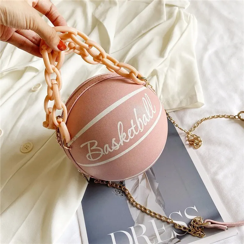 

2023 New Mini Round Bag Fashion Women'S Chain Basketball Shoulder Bag Crossbody Bag Leisure Travel Shopping Small Handbag M891
