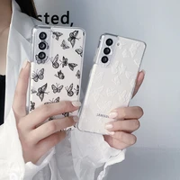 cute butterfly phone case for samsung s22 s21 s20 fe ultra note 20 10 a22 52 42 53 4gluxury silicone soft shell transparent case