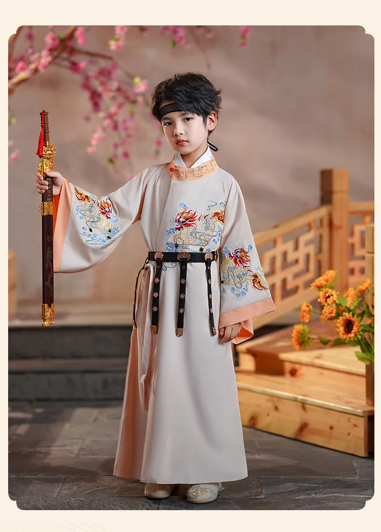 

Kids New Year Clothes Ancient Bookboy Student Dress Boy Party Perform Photography Robe Traditional Costume Chinese School Clothe