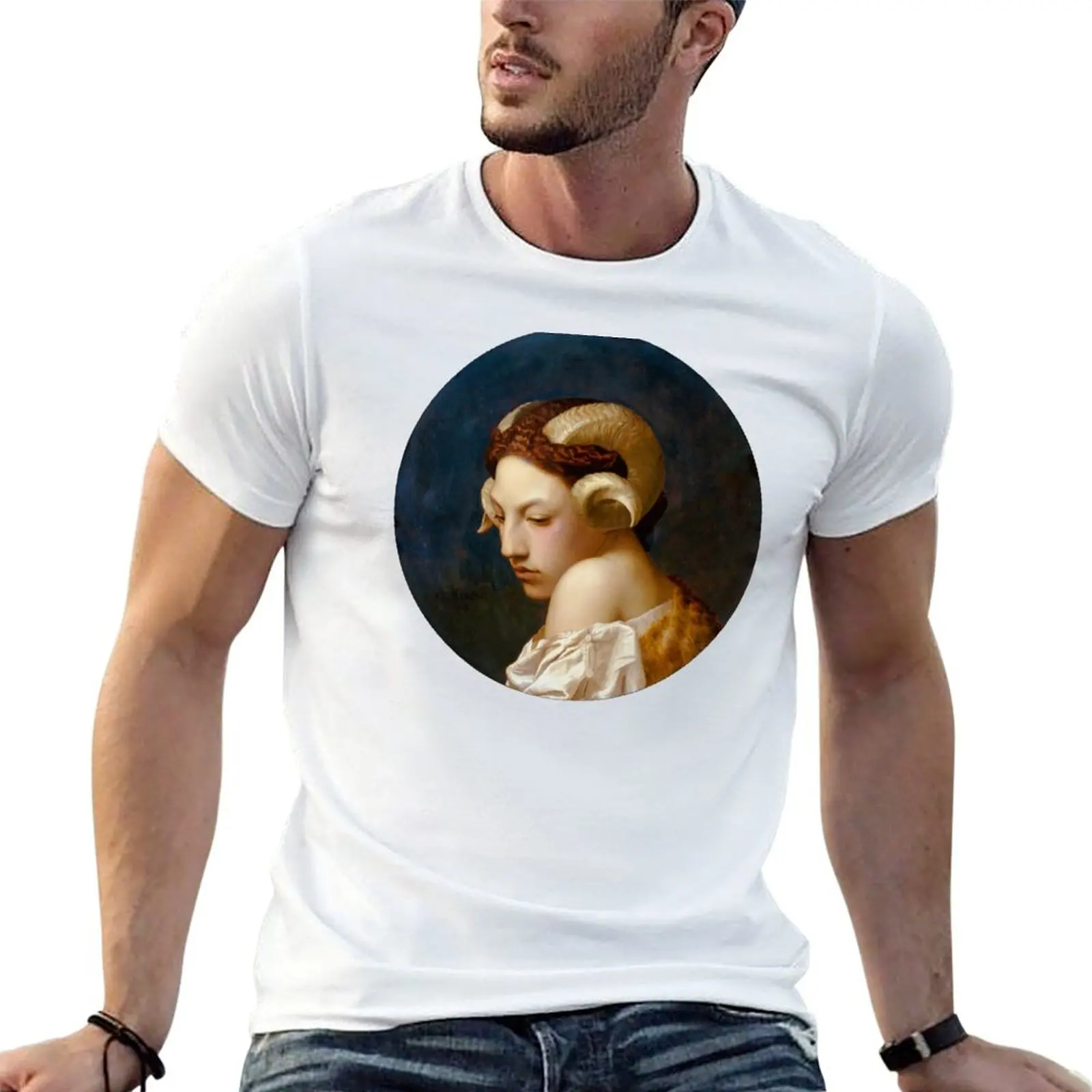 Фото Футболка Jean-Leon Gerome -La Bacchante, мужская футболка из 100% хлопка, мужские футболки из 100% хлопка, мужские футболки с графическим рисунком №1