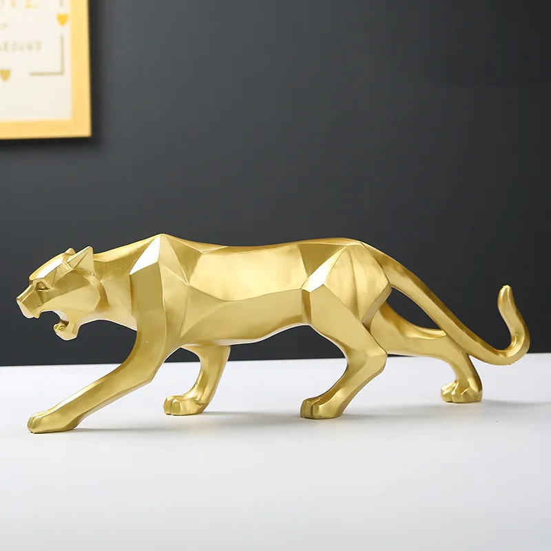

Nordic geometry leopard ornaments origami animal home living room decorations resin crafts