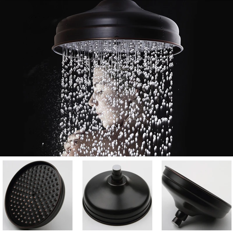 

Vidric Vidric Black Shower Faucets Set 8" Brass Rainfall Shower Head Tub Spout Bath Shower Wall Mounted Black Copper Tub Spout S