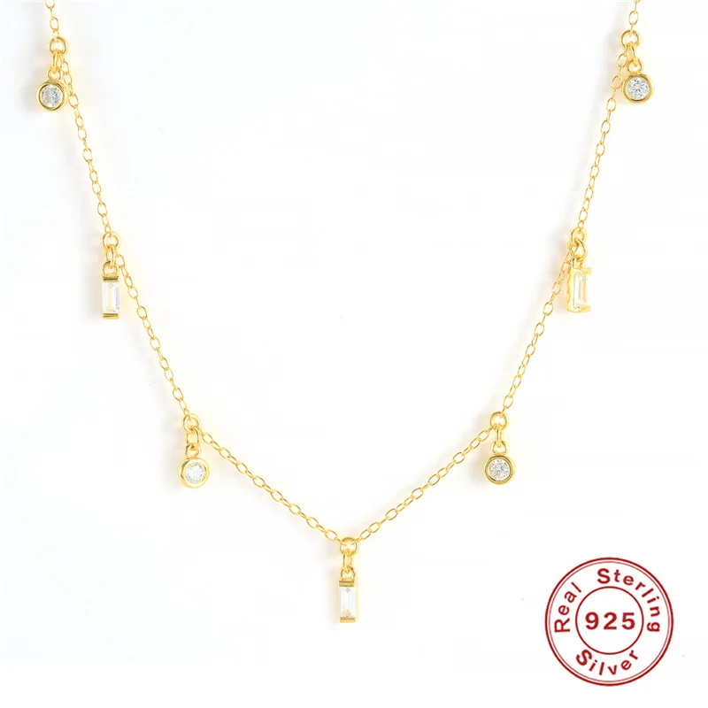 Metiseko стерлингового серебра 925 пробы красочная цепочка с кубическим цирконием 5А