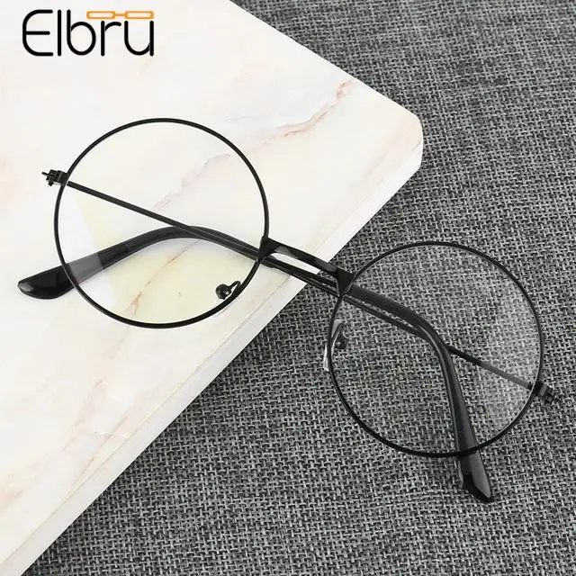

Elbru -1.0-1.5-2.0-2.5-3.0-3.5-4.0 Retro Myopia Glasses Women Men Metal Round Shortsighted Eyewear Nearsighted Eyeglasses Unisex