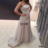 new white pink a line fashion evening dresses 2022 sleeveless sequined sparkle sexy evening party dresses for women