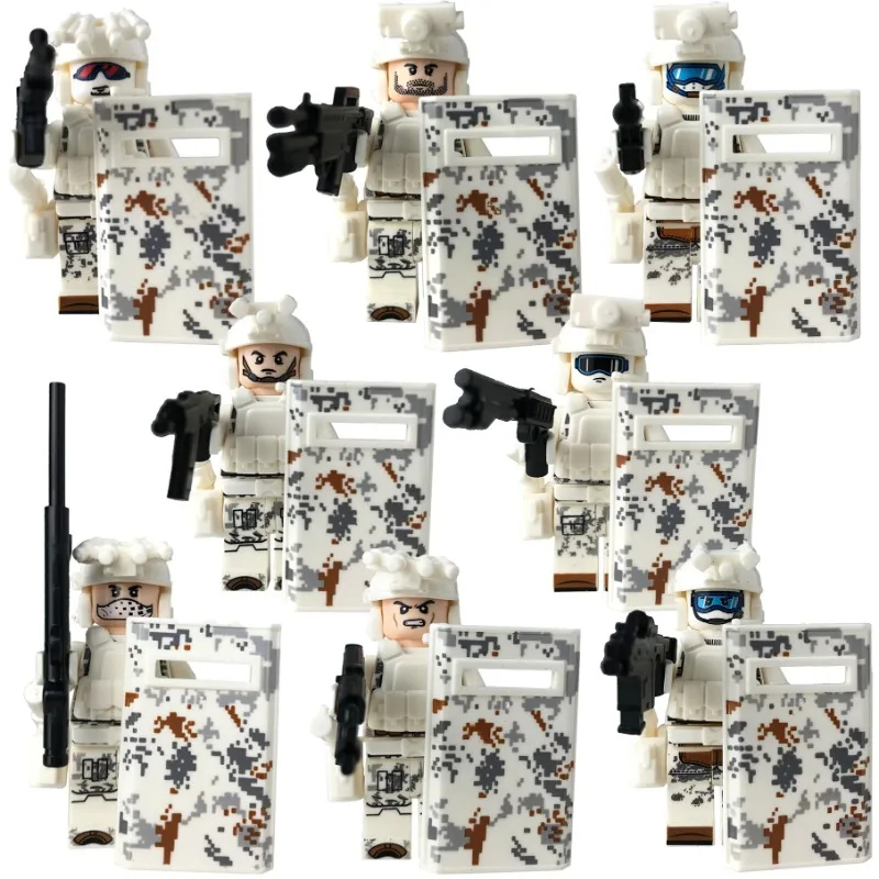 Военный призрак специальная полиция строительный блок кукла щит оружие