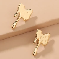 trendy jewelry geometric stud earrings hot sale personality design metal alloy irregular golden earrings for women girl gifts