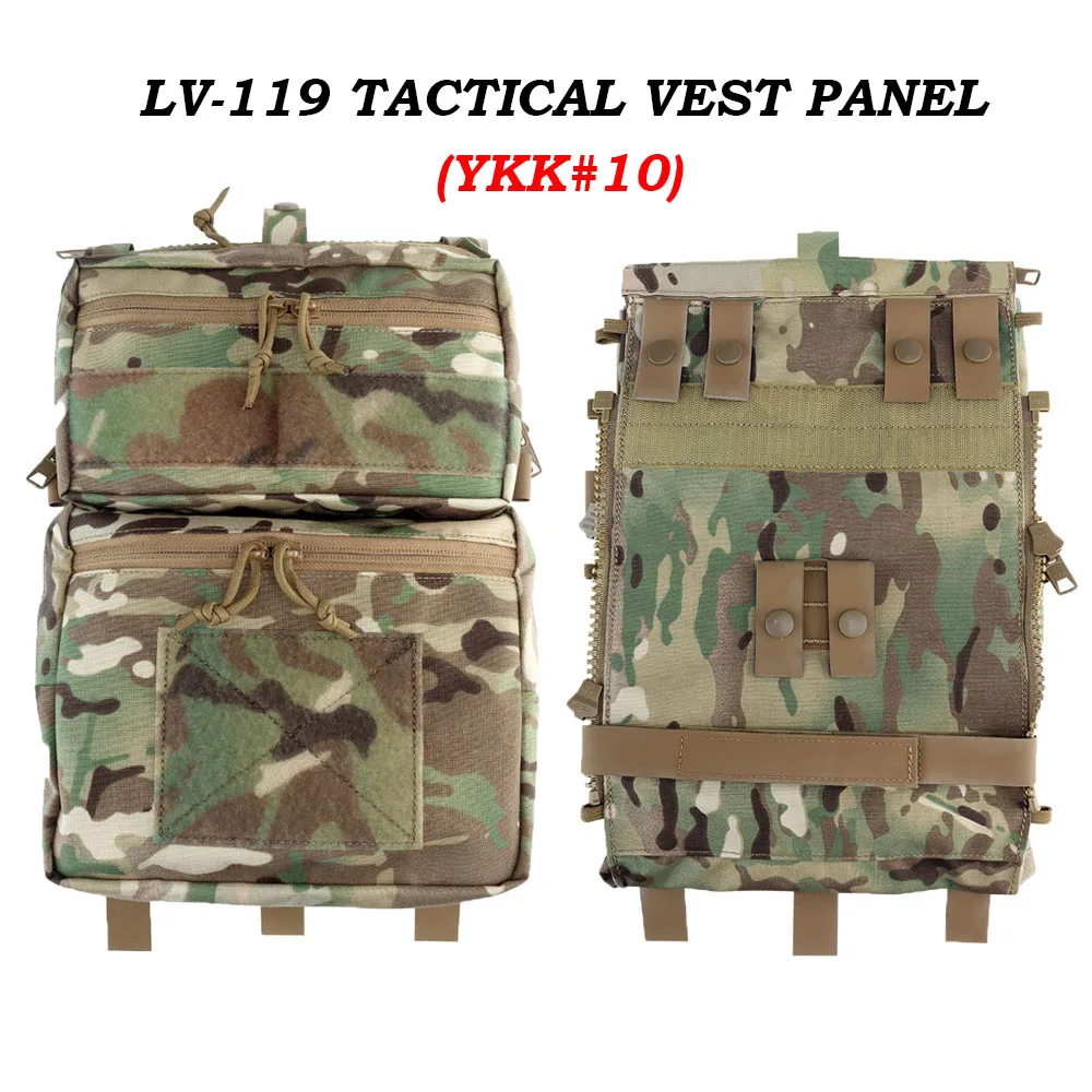 LV119 Tactical Vest Panel Core Flashbang Flap GP Pouch YKK#10 Zipper Modular LV119 Plate Carrier Expansion Hunting Airsoft Gear