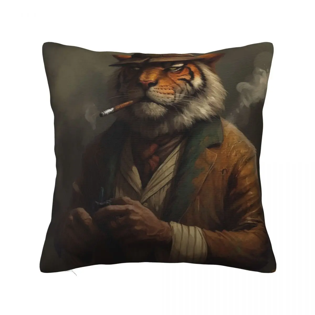 

Tiger Pillow Case Gangster-style Godfather Polyester Bed Pillowcase Zipper Summer Funny Cover