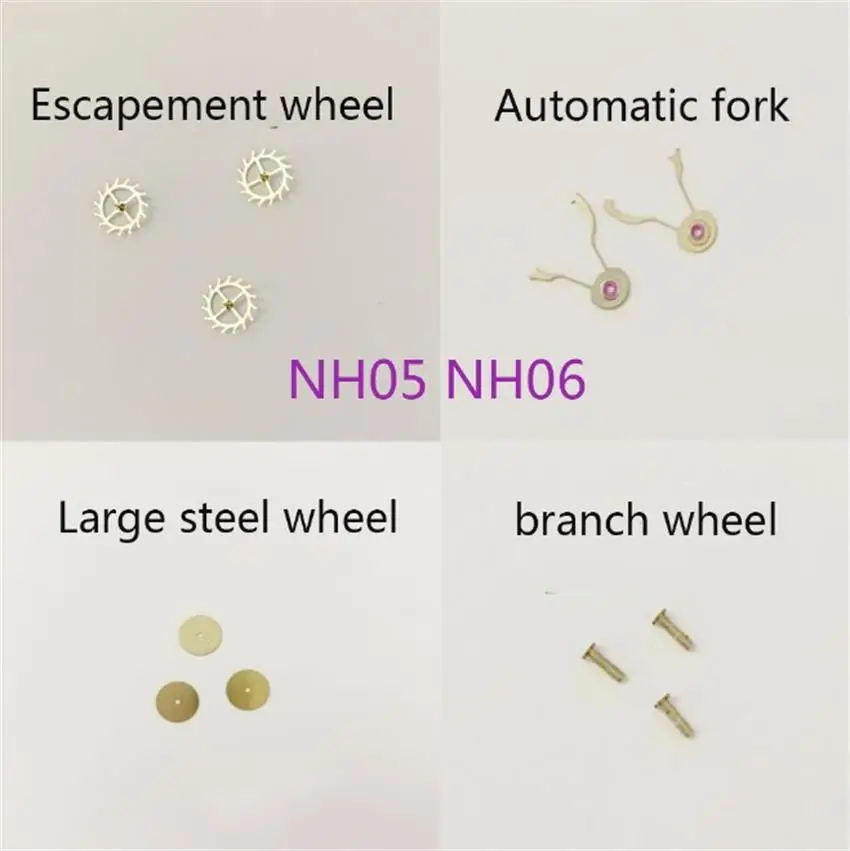

Запчасти для часов подходят для NH05 NH06 механизм, высекающее колесо, Автоматическая вилка, большое стальное колесо, ветка, аксессуары
