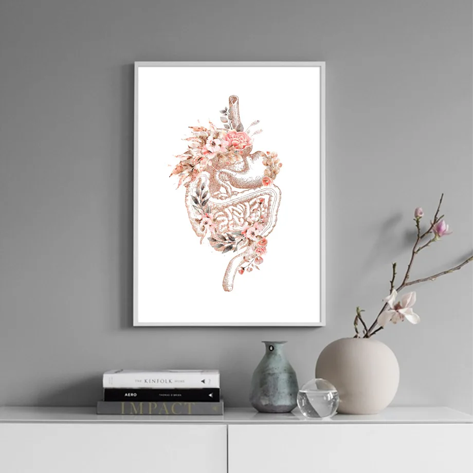 Медицинская анатомия череп желудочно-кишечная система настенная Картина на