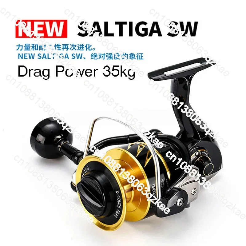 Фото Катушка для рыбалки Saltiga SW4000XG SW6000HG SW10000HG, для морской воды, 11+1 подшипников, спиннинговая/джиговая, сила тормоза 35 кг №5
