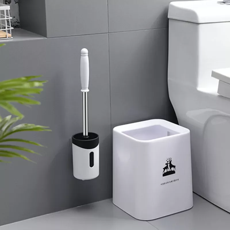 

Набор кистей из нержавеющей стали, настенная щетка для унитаза, мягкая меховая щетка для туалета, с длинной ручкой