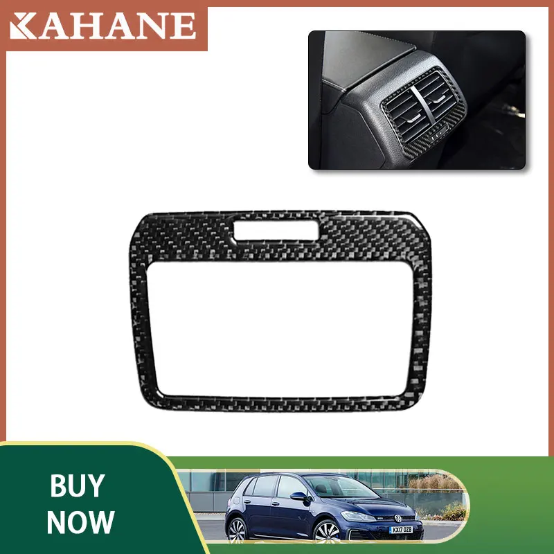 

Car Interior Carbon Fiber Car Rear Air Condition Vent Cover Trim Decoration Stickers For Volkswagen VW Golf 7 GTI MK7 2014-2019