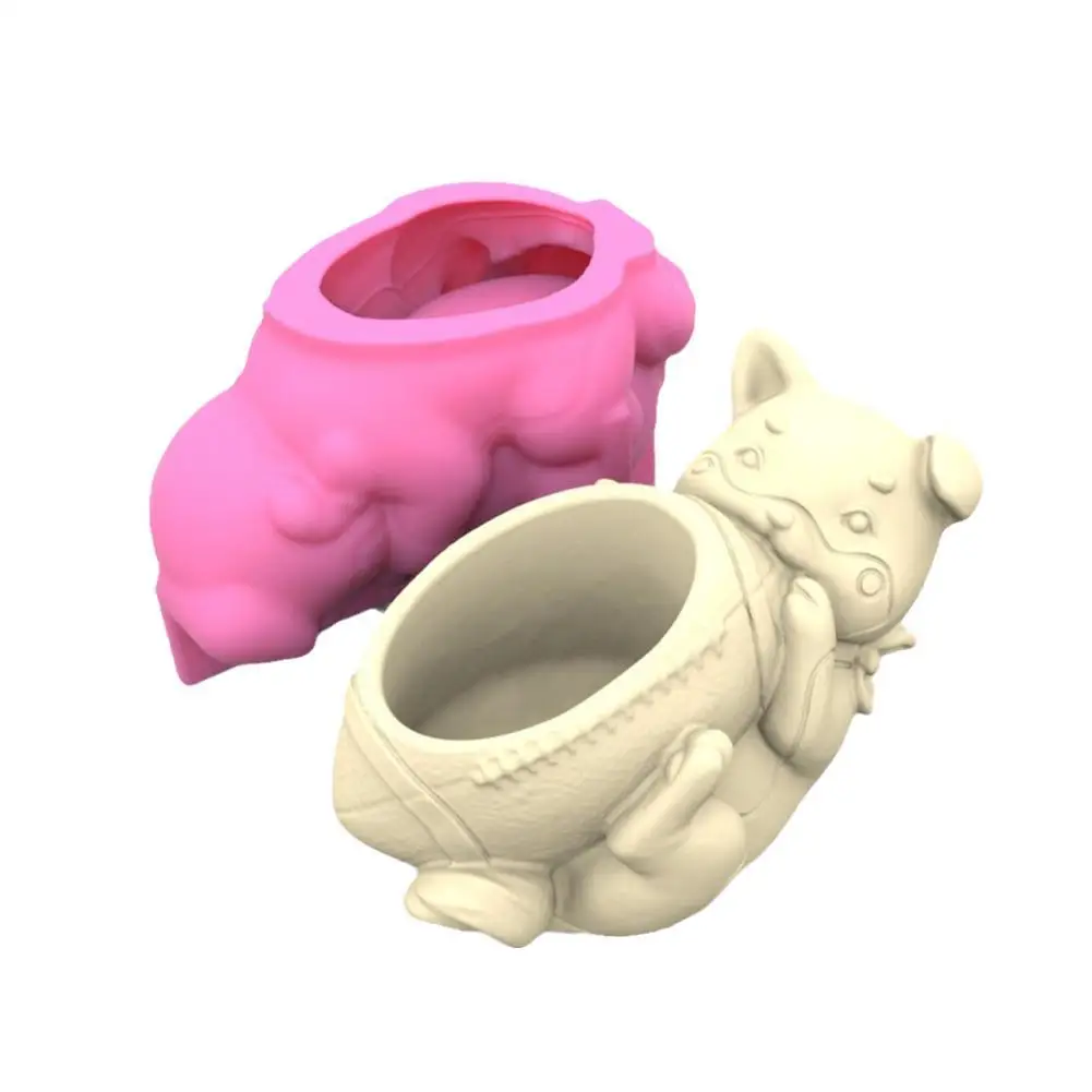 

Креативная силиконовая форма, 3D Животные, собака, украшения, самодельная пепельница, цветочный горшок, держатель ручки, форма для подсвечника