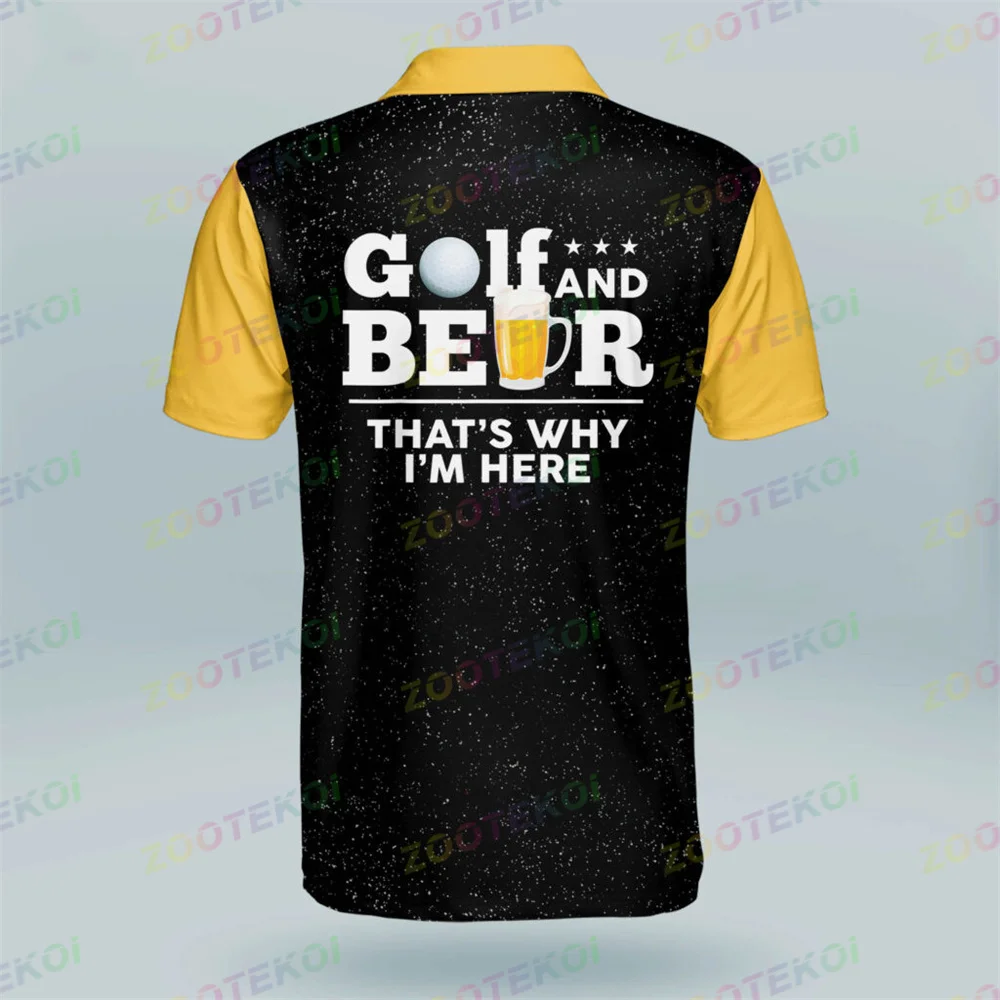 Golf Polo Shirts For Men Classic Summer Short Sleeve Golf Course Or The Game T Shirt Polo Lapel Fashion Golf Sports Button Polo