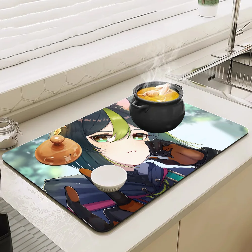 Tignari Genshin Impact Кухонный Коврик С Кофейной Тематикой Противоскользящий Впитывающий