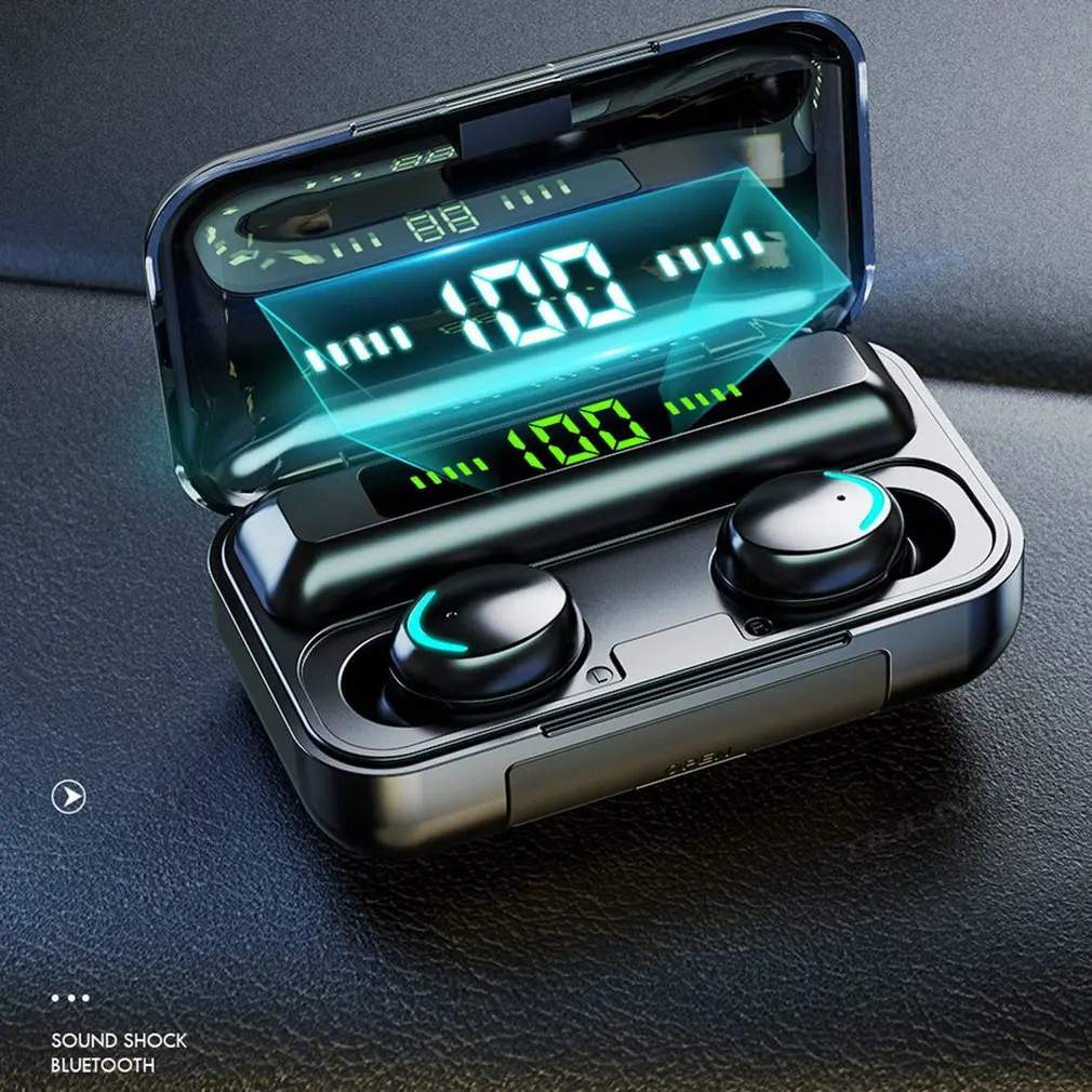 

Беспроводные Bluetooth-наушники F9-5d с дисплеем на аккумуляторе, Hi-Fi стереонаушники с зеленсветильник светом, двойные наушники для вызова, гарнит...