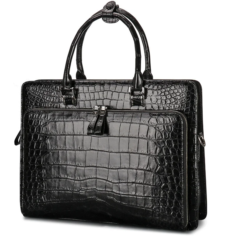 

Crocodile Briefcase Light Luxury Belly Computer Laptop Bag Business Large Capacity Men's Genuine Leather Handbag Free Shipping