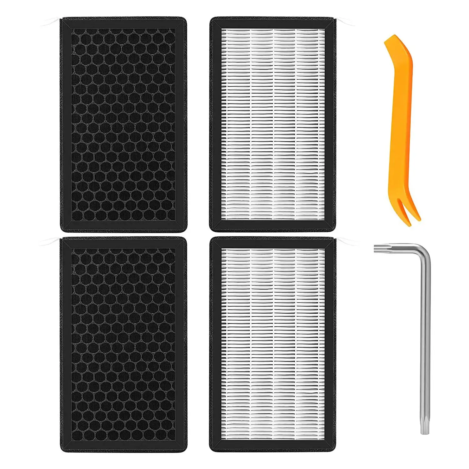 

For Y Car Cabin Air Filter HEPA Air Intake Filter Replacement with Tool Kit Activated Carbon 4Pcs/Set