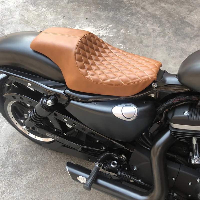 Фото Мотоциклетное двойное переднее и заднее ПАССАЖИРСКОЕ СИДЕНЬЕ для Harley Sportster XL Iron 883 1200 48 Forty-Eight 2004-2016 новинка №2