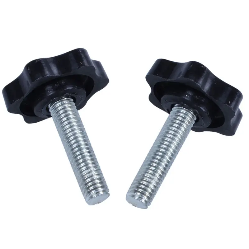 

2 Pcs M8 x 30mm Male Thread 32mm Star Head Clamping Knob Black