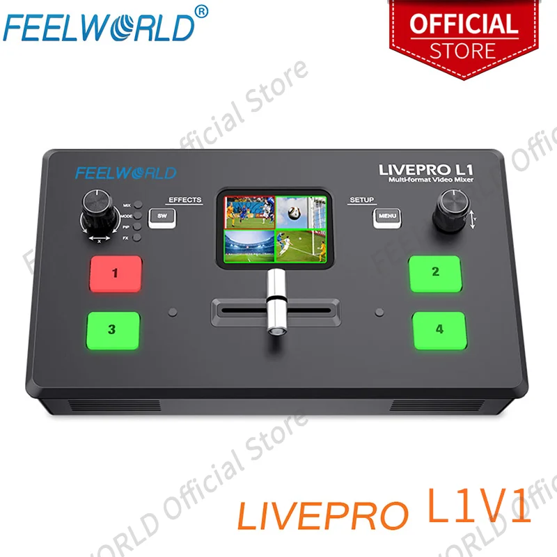 

Мультиформатный Смеситель для видео FEELWORLD LIVEPRO L1V1, коммутатор с 4 входами HDMI, производство нескольких камер USB3.0 для прямой трансляции Youtube