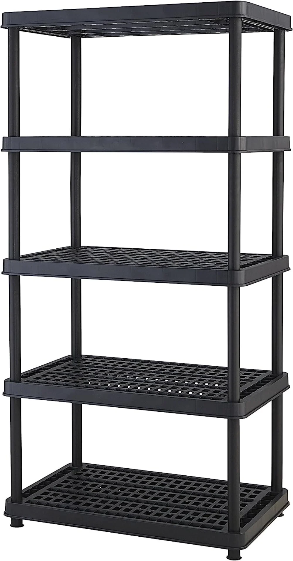 

Resin 5-Tier Freestanding Multipurpose Shelf Display Rack for Basement, Kitchen,and Garage Storage Shelving and Organization,24"