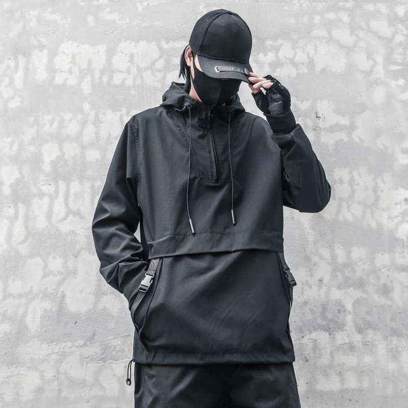 Осенняя функциональная куртка ветровка для мужчин пальто с капюшоном в стиле