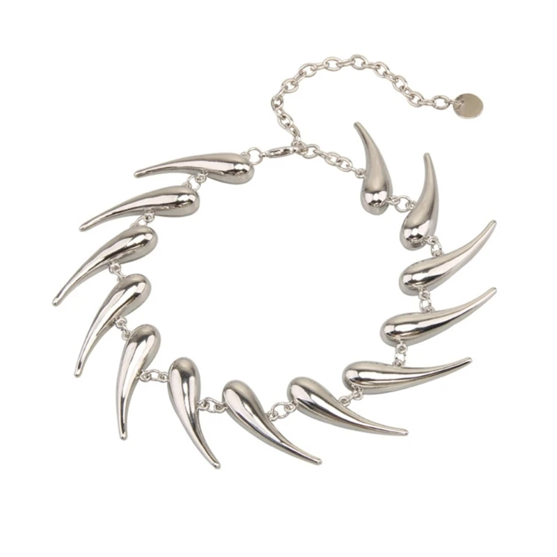 

Ожерелье-колье с бахромой из серебра с перцем в стиле хип-хоп, панк, тернистый воротник, цепочка на ключицу