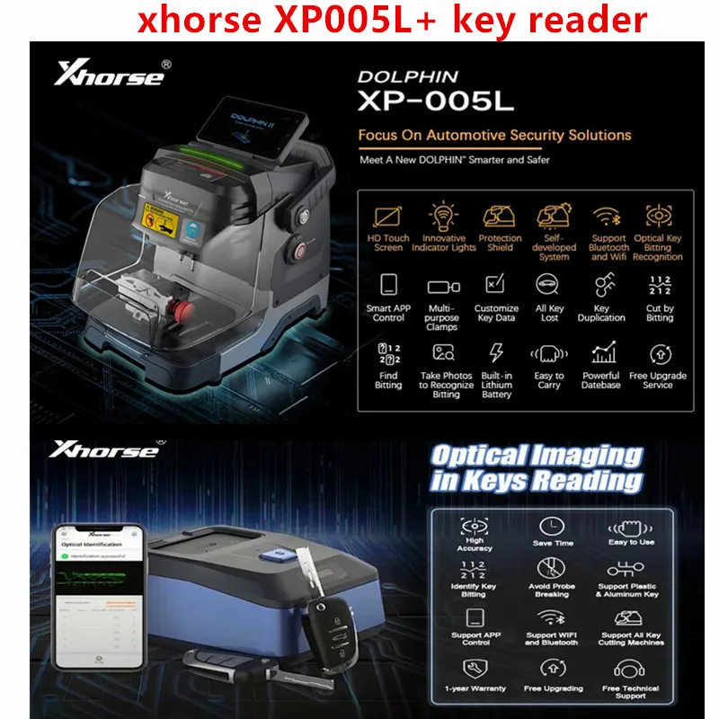 Xhorse Dolphin XP005L XP-005L II Станок для резки ключей с регулируемым сенсорным экраном
