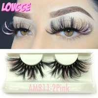 lovgge pop color lashes colorful false eyelashes new trendy fashion 25mm mink lash glam cute dramatic women makeup free shipping