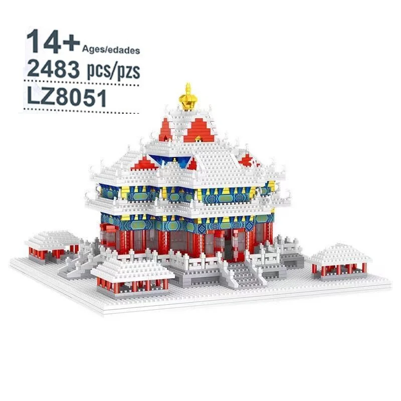 

Lezi Mini Blocks Palatial Architecture Chinese Castle Building Bricks Snow Palace Kids Toys for Children Gifts Girl Present 8051