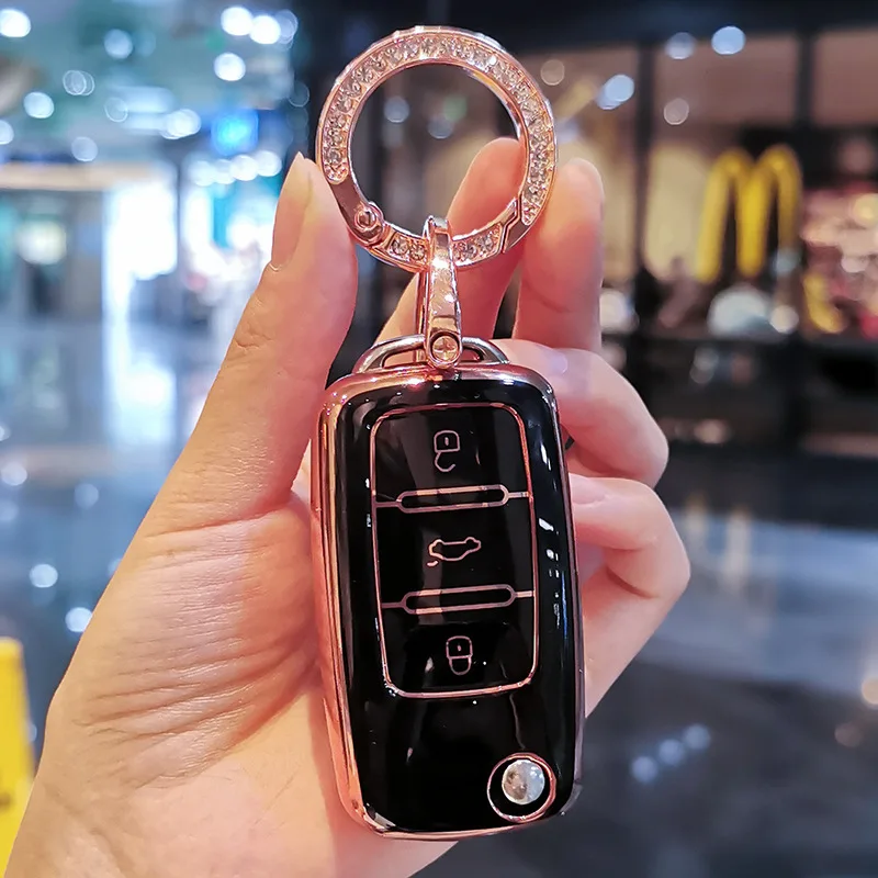 Чехол для автомобильного ключа из ТПУ для Volkswagen Beetle 2003 2004 2005 2006 2012 2013 2015 Jetta 2008 2010 VW Passat 2017 Tiguan Golf Polo