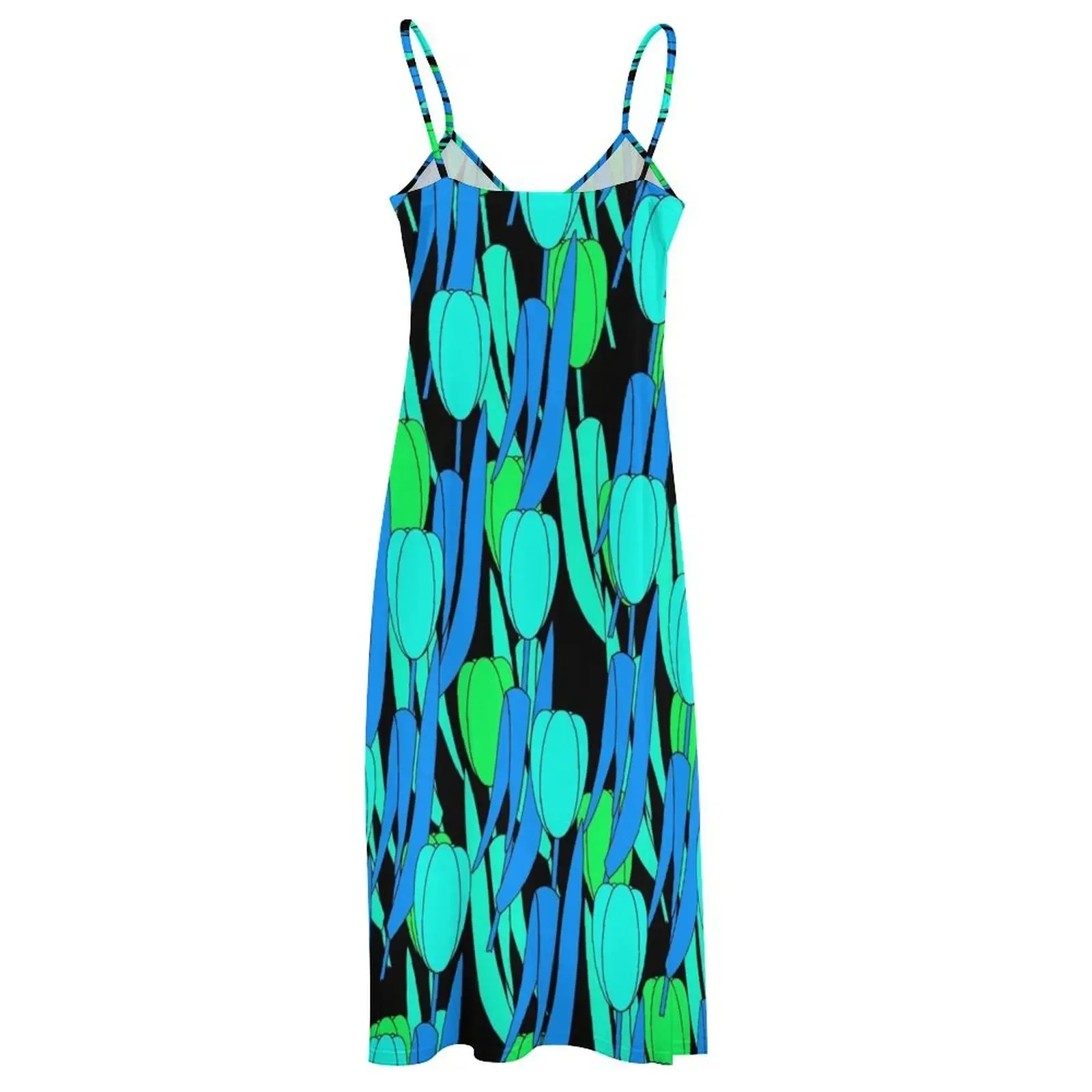 Тюльпаны (нефрит и лазурь) платье без рукавов вечерние платья женские Выпускные