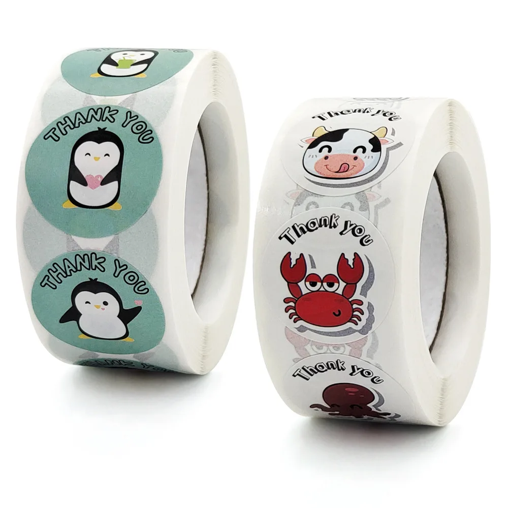 

Children Sticker Label Thank You Sticker Label for Packages Scrapbook Handmade Crafts Motivational Reward Cute Cartoon