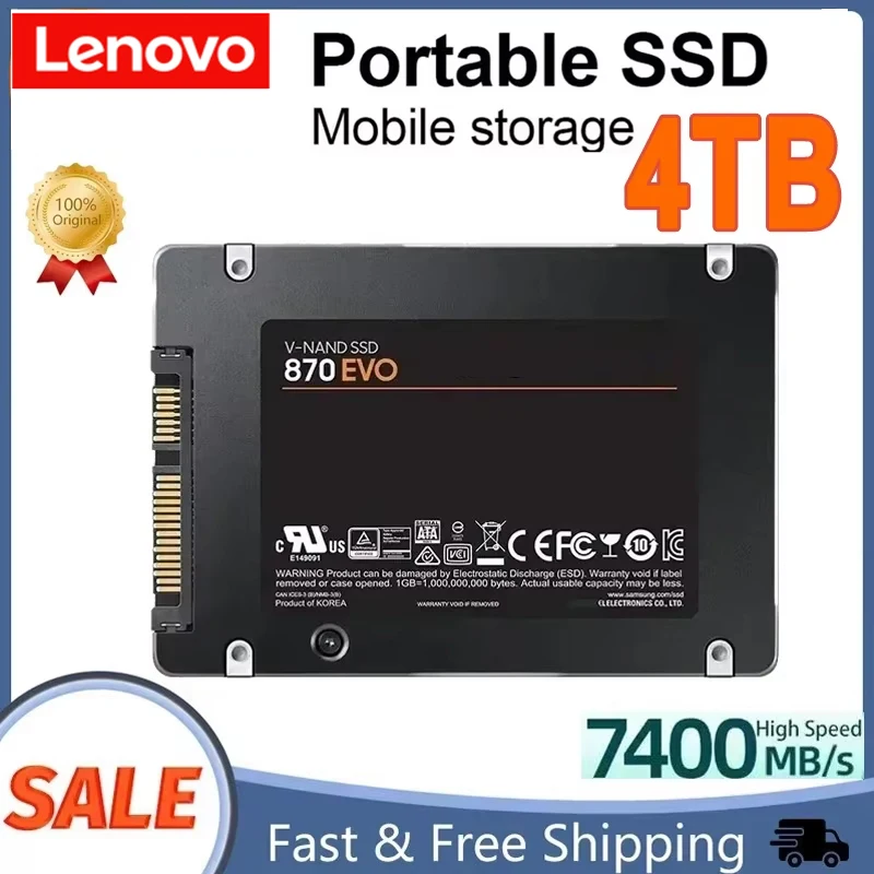 Твердотельный диск Lenovo 4 ТБ SSD 870 EVO 500G 1 ТБ 2 ТБ внутренний ...