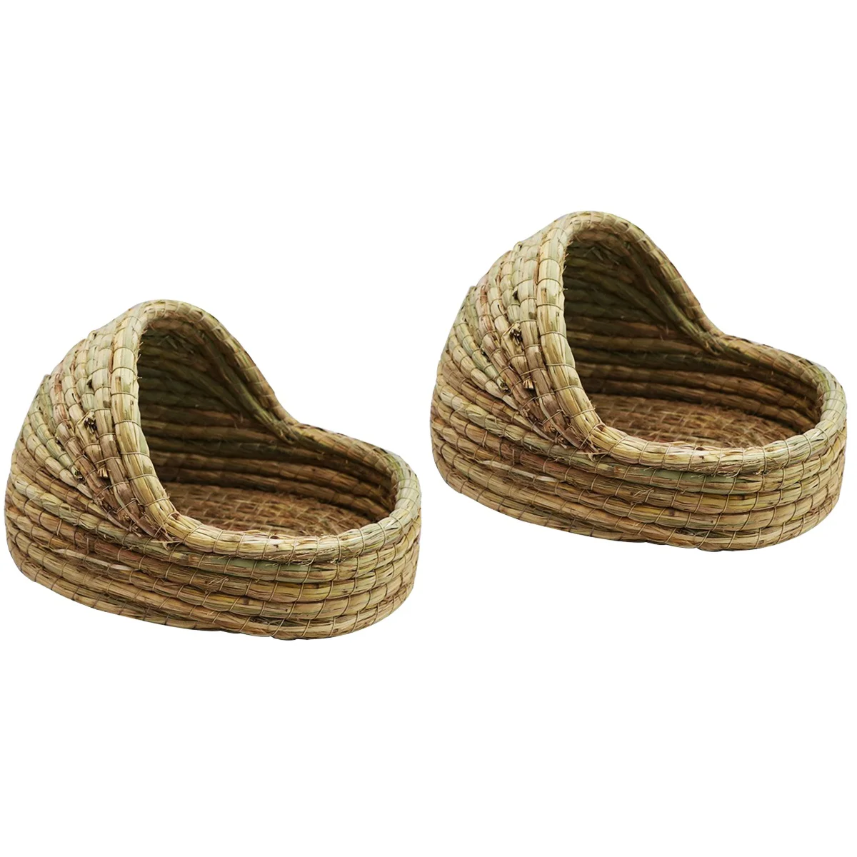 

2pcs Hamster Woven Nest Hamster Sleep Nest Small Pet Nest Straw Woven Sleeping Bed for Small Pets