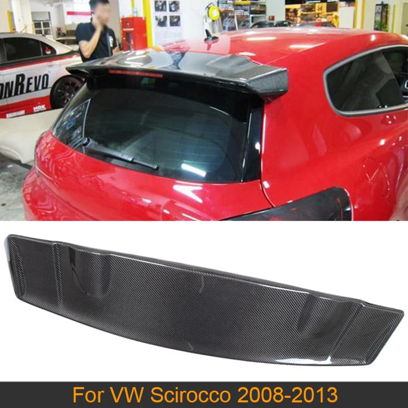 

Carbon Fiber Rear Roof Spoiler Wing For Volkswagen VW Scirocco Standard 2008-2013 Non R Car Rear Roof Wing Lip Spoiler Black FRP