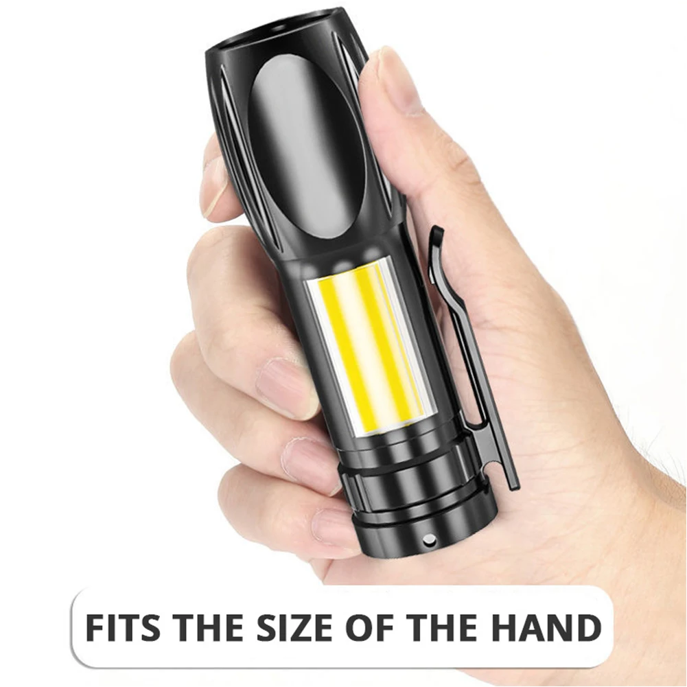 

Portable LED Flashlight 200LM Mini Pocket Handheld Lamp 3 Gear USB Rechargeable 400mAh Battery for Outdoor Hiking Emergency