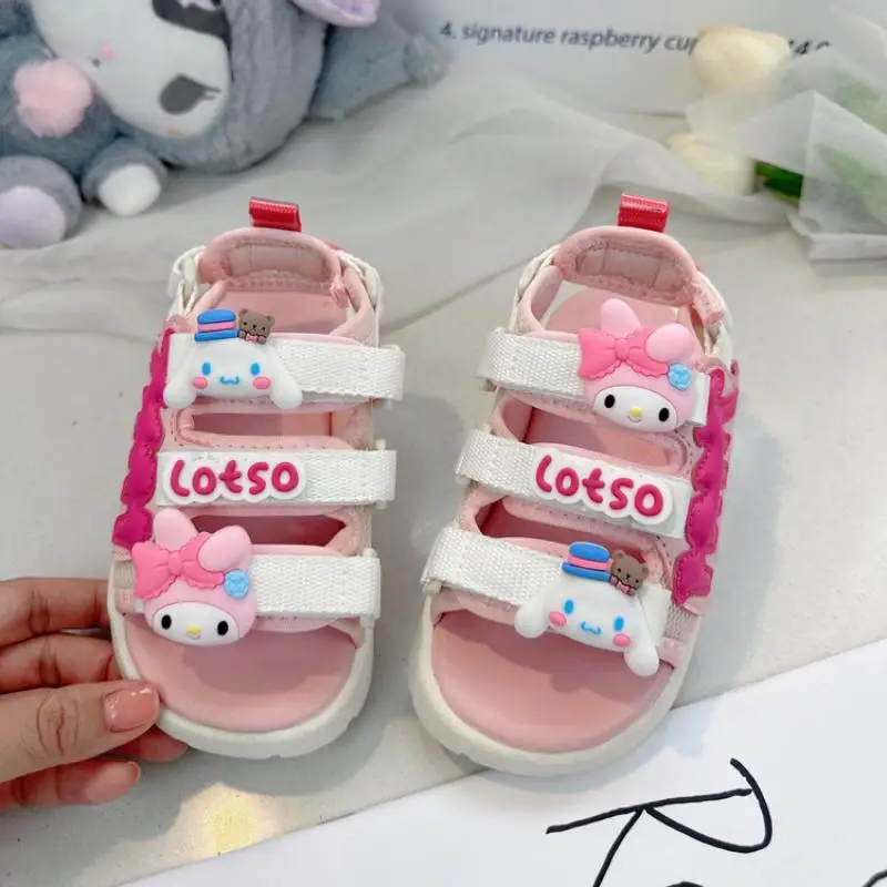 

Сандалии Kawaii Sanrios My Melody летние детские сандалии для девочек Нескользящая повседневная обувь удобные дышащие сандалии на мягкой подошве для улицы