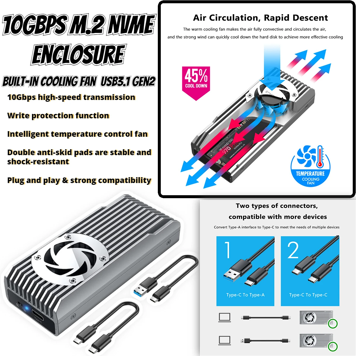 

Корпус для SSD-накопителя, 10 Гбит/с