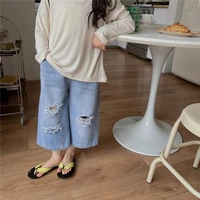 fashion children ripped jeans kids jeans girls jeans toddler casual jeans kids clothes denim pants for teenagers