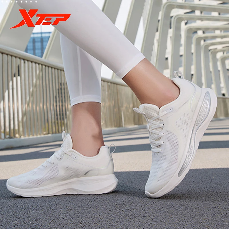 Xtep [Ju Neng Tan 2.0] Women Running Shoes Fashion Mesh Breathable Sneakers Shock Absorption Sport Shoes 878218110040